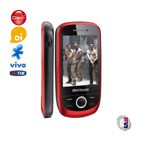 Celular Multilaser Vermelho 3 Chips TV Digital 3.0 megapixel